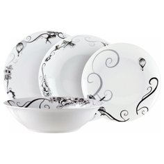 Столовый сервиз Domenik Once upon a time DM9273, 6 персон белый/черный