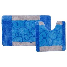 Комплект ковриков Milardo 350PA68M13, 50х80 см, 50х50 см синий