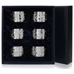 АргентА Набор из 6 колец для салфеток "Виноград"