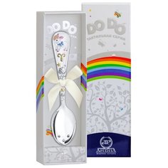 АргентА Ложка детская "Зодиак-Овен" с позолотой с голубой эмалью