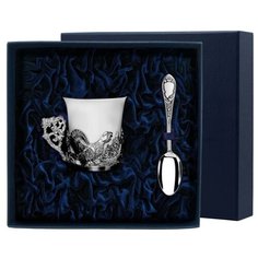 АргентА Набор чашка кофейная "Глухарь" + ложка (2 предмета)