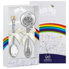 АргентА Набор для малышей DODO "Ангелочек" (ложка Ангелочек розовый + погремушка Ангел)