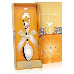 АргентА Ложка детская КД "Звезда" с позолотой с красной эмалью