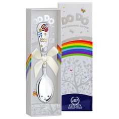 АргентА Ложка детская "Зодиак-Водолей" с позолотой с эмалью