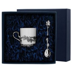 АргентА Набор чашка кофейная "Виноград" + ложка (2 предмета)