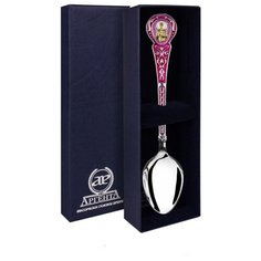 АргентА Ложка "Матрона" с позолотой с красной эмалью