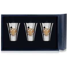 АргентА Набор стопок "Герб" (3 предмета) с позолотой