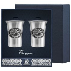 АргентА Набор стопок "Судак" с чернением (2 предмета)