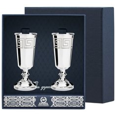 АргентА Набор рюмок "Джентльмен" с рисунком "Греческий" (2 пр.) + футляр