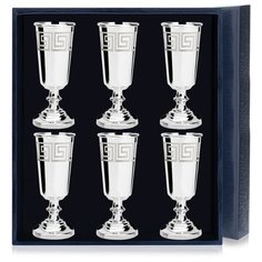 АргентА Набор рюмок "Джентльмен" с рисунком "Греческий" (6 пр.) + футляр