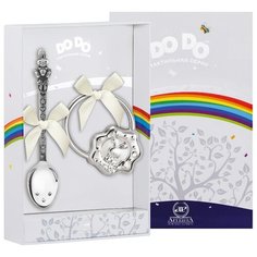 АргентА Набор д/малышей DODO "Зайка" (лож. Зайка с черн. + погр. Зайка на кольце)+ футляр