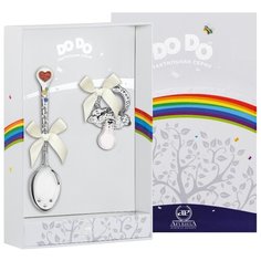 АргентА Набор детский DODO "Сердечко" (ложка Сердечко с эм. + пустышка) + футляр
