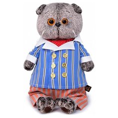 Мягкая игрушка Basik&Co Кот Басик в полосатом костюме 22 см