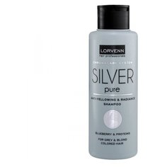 LORVENN шампунь Silver Pure Anti-Yellow & Radiance для для седых, блондинистых, окрашенных и осветленных волос 100 мл