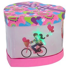 Коробка подарочная Yiwu Zhousima Crafts со светодиодом 15 х 12 х 15 см розовый