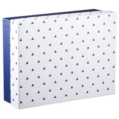 Коробка подарочная Yiwu Zhousima Crafts Треугольники 27.5 х 8.5 х 21 см синий/белый