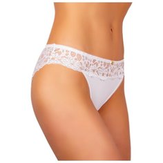 Luce del Sole Трусы слипы Sposa низкой посадки с кружевом и бантиком, размер 46, белый