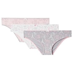 Alla Buone Набор трусов слипы принт Парижа, 3 шт., размер 5(50), принт Парижа