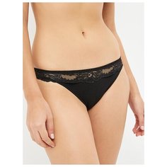 Alla Buone Трусы слипы низкой посадки с кружевными вставками, размер 5(50), черный