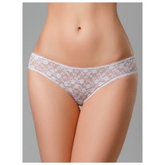 Alla Buone Трусы слипы со средней посадкой из кружевной сетки, размер 3(46), bianco