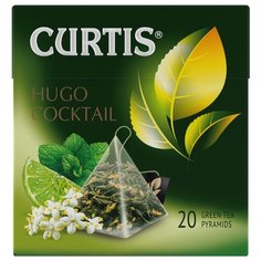 Чай зеленый Curtis Hugo cocktail в пирамидках, 67 г, 20 шт.