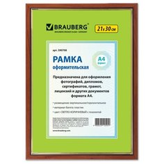 Фоторамка BRAUBERG HIT 21x30 см с позолотой (багет 15 мм) орех с позолотой