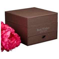Коробка подарочная Yiwu Zhousima Crafts двухъярусная 20 х 14 х 20 см коричневый