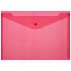 Attache Папка-конверт на кнопке A4, пластик 180 мкм красный