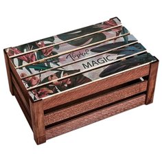 Коробка подарочная Дарите счастье Tropical magic 33 х 15 х 21 см коричневый
