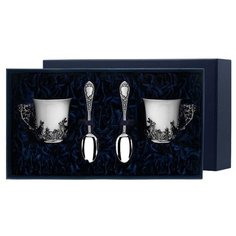 АргентА Набор чашек кофейных "Зайцы"+ ложки (4 предмета)