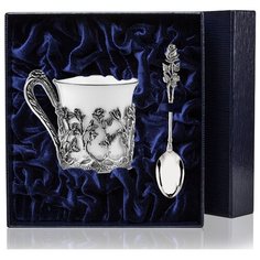 АргентА Набор чаш/коф "Роза" нов. обр. (2 пр.) + футляр