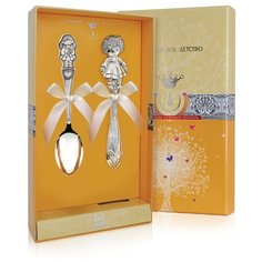 АргентА Набор для малышей "Девочка" (2 предмета ложка + погремушка)