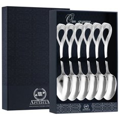 АргентА Набор чайных ложек "Мимоза" (6 пр.)+ футляр