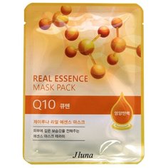 Juno тканевая маска Real Essence Mask Pack с экстрактом Q10, 25 мл