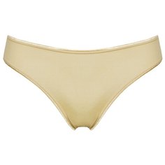 Alla Buone Трусы стринги с атласным кантом и кружевом сзади, размер 2(44), бежевый