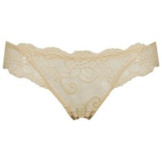 Alla Buone Трусы танга кружевные низкой посадки, размер 4(48), бежевый