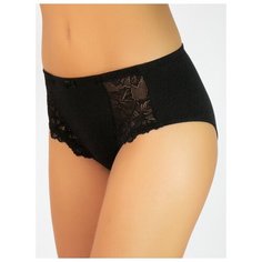 Alla Buone Трусы слипы высокой посадки с кружевными вставками, размер 4(48), nero