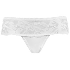 Alla Buone Трусы стринги низкой посадки с кружевом, размер 3(46), белый