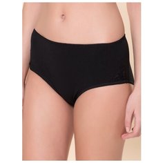 Alla Buone Трусы слипы миди с кружевными вставками на бедрах, размер 5(50), черный