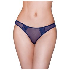 Alla Buone Трусы бразилиана низкой посадки из полупрозрачной сетки, размер 4(48), синий