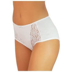Alla Buone Трусы слипы высокой посадки с кружевными вставками, размер 4(48), белый