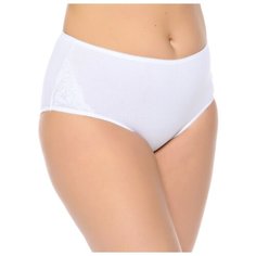Alla Buone Трусы слипы миди с кружевными вставками на бедрах, размер 7(54), белый