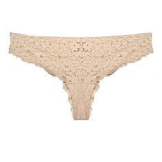 Alla Buone Трусы бразилиана средней посадки кружевные, размер 5(50), nudo