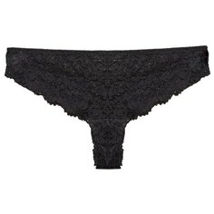 Alla Buone Трусы бразилиана средней посадки кружевные, размер 3(46), nero