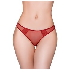 Alla Buone Трусы бразилиана низкой посадки из полупрозрачной сетки, размер 3(46), бордовый