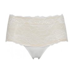 Alla Buone Трусы слипы высокой посадки с кружевом, размер 5(50), белый