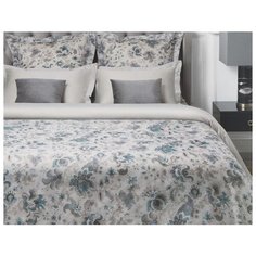 Постельное белье евро (макси) ECOTEX Новеллика Пикассо, сатин, 50 х 70 и 70 х 70 см серый