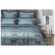 Постельное белье евро (макси) ECOTEX Новеллика Палладиум, сатин, 50 х 70 и 70 х 70 см серый