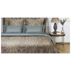 Постельное белье евростандарт ECOTEX Новеллика Феллини, сатин, 50 х 70 и 70 х 70 см коричневый