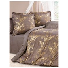 Постельное белье евростандарт ECOTEX Кассандра, сатин/жаккард, 50 х 70 и 70 х 70 см фиолетовый